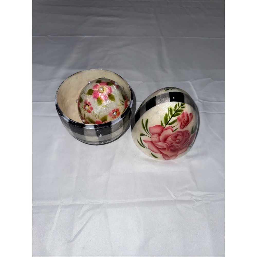MacKenzie Childs Capriz Easter Egg Jewelry Trinket‎ Box